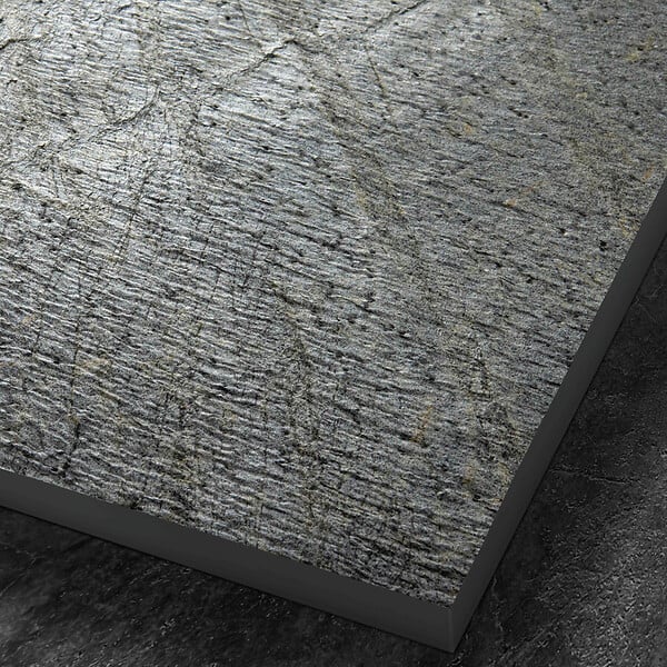 U-TILE - Receveur pierre naturelle ardoise claire 140 x 90cm - grille caniveau acier excentrée - large