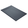 U-TILE - Receveur résine 120 x 90 cm gris ardoise effet ardoise - grille caniveau excentrée - vignette