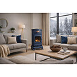 SAHARA - Poêle à gaz 3,4KW Fonte Véritable – Chauffage d'appoint Design Bleu Saphir Mat - Effet feu de bois, sur roues Provence Sahara - vignette