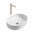 CERAMIA - Ceramia Aurum mitigeur lavabo en inox, or rose + Ceramia PixL 50x36,5x12 cm vasque à poser, blanc (SAT285BRGCEPX5037) - vignette