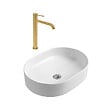 CERAMIA - Ceramia Aurum mitigeur lavabo haut 30,8 cm inox, or + PixL 50x36,5x12 cm vasque à poser, sans trop-plein, blanc (SAT285BGCEPX5037) - vignette