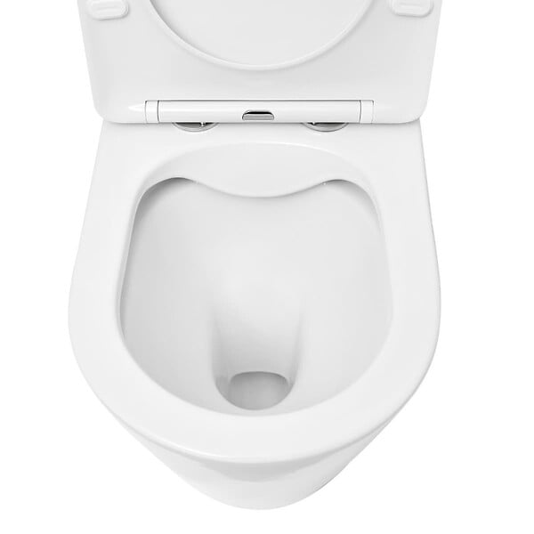 SWISS AQUA TECHNOLOGIES - Swiss Aqua Technologies Brevis kit WC à poser sans bride en céramique + robinet eau froide S-Line Pro + tuyau de raccordement Siko (SATBRE34) - large