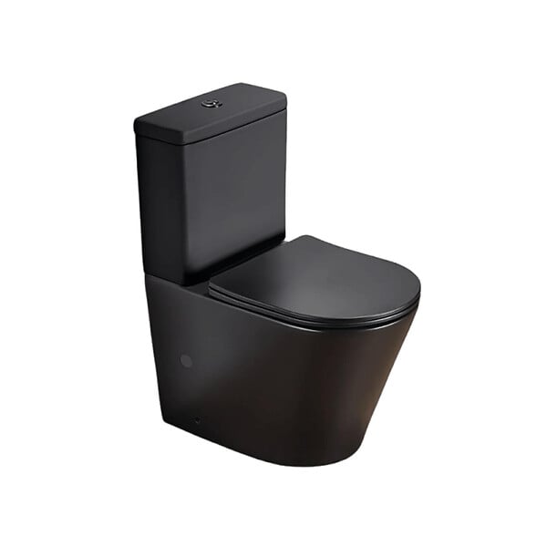 SWISS AQUA TECHNOLOGIES - Swiss Aqua Technologies Infinitio WC à poser complet en céramique avec abattant SoftClose, noir mat (SATINF031VPSNBKM) - large