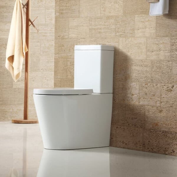 SWISS AQUA TECHNOLOGIES - Swiss Aqua Technologies Brevis WC à poser complet sans bride en céramique avec abattant SoftClose, rinçage Vortex, blanc (SATBRE031RTORVP) - large
