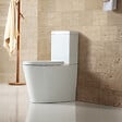 SWISS AQUA TECHNOLOGIES - Swiss Aqua Technologies Brevis WC à poser complet sans bride en céramique avec abattant SoftClose, rinçage Vortex, blanc (SATBRE031RTORVP) - vignette