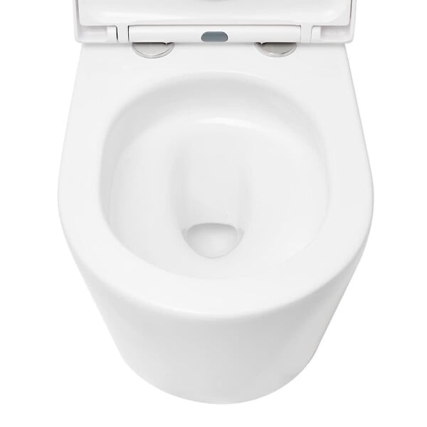 SWISS AQUA TECHNOLOGIES - Swiss Aqua Technologies Brevis WC à poser complet sans bride en céramique avec abattant SoftClose, rinçage Vortex, blanc (SATBRE031RTORVP) - large