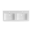 NATUREL - Naturel Lavabo double Pavia en marbre coulé blanc 120×49×5 cm – 2 trous pour la robinetterie, avec trop-plein (PA12049) - vignette