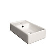 NATUREL - Naturel Meuble de salle de bain avec lavabo en céramique, Stilla, 39x60x22 cm blanc (STILLAD04008U) - vignette