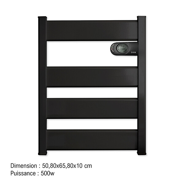 BATILEC - Sèche-serviettes LYSA à inertie céramique 500W - Anthracite - Fabriqué en Espagne. Économique, innovant et programmable-HJM - large