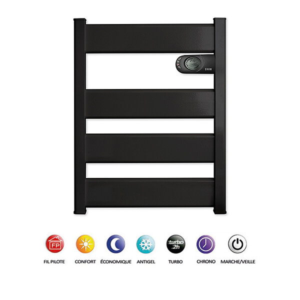 BATILEC - Sèche-serviettes LYSA à inertie céramique 500W - Anthracite - Fabriqué en Espagne. Économique, innovant et programmable-HJM - large