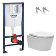 GROHE - Grohe Rapid SL Pack WC bâti + WC suspendu sans bride avec abattant SoftClose Swiss Aqua Technologies + plaque (GRRSTBRWR01MAN-FR) - vignette