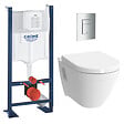 GROHE - Grohe Pack WC Bâti Rapid SL Autoportant + Cuvette Vitra S50 + Abattant soft close + Plaque chrome (ProjectS50softclose-1-SP) - vignette