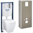 GROHE - Grohe Solido pack WC suspendu + cuvette sans bride + plaque de commande chromée, isolant et habillage à carreler (G36535000) - vignette