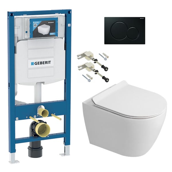 GEBERIT - Duofix pack WC bâti-support + WC sans bride Ceramia PixL avec abattant SoftClose + plaque (GECEPXWT01-FR) - large