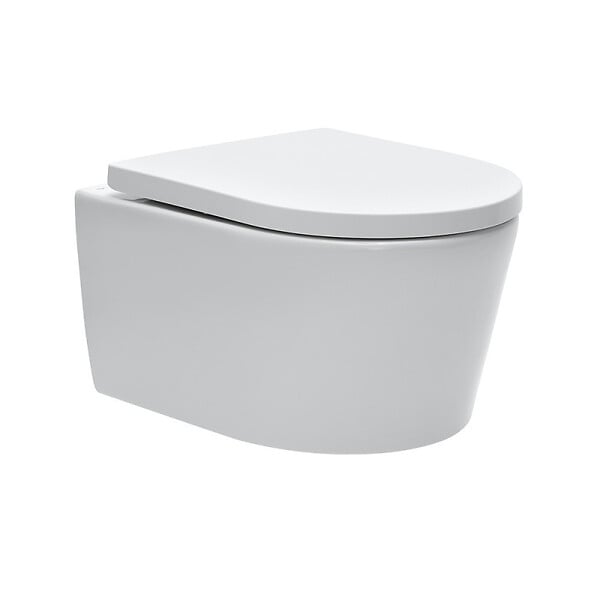 GEBERIT - Duofix UP100 Pack WC bâti + WC suspendu sans bride avec abattant SoftClose Swiss Aqua Technologies + plaque (GEBSTBRWR02MAN-FR) - large