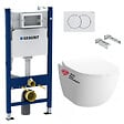 GEBERIT - Geberit + Swiss Aqua Technologies Pack WC sans bride Infinitio, fixations invisibles + Abattant softclose slim + Bâti support Geberit UP100 + Plaque blanche - vignette