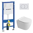 GEBERIT - Duofix pack WC bâti-support UP100 + WC suspendu sans bride Ceramia avec abattant SoftClose + plaque blanche (GEBCEPXWT01FR-FS) - vignette