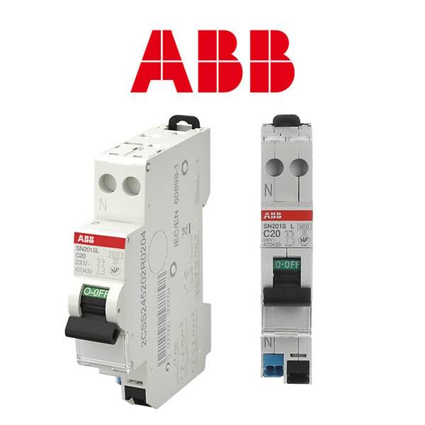 ABB - Lot de 3 disjoncteurs automatiques Ph+N raccordement Rapide 20A-4,5Ka-ABB - large