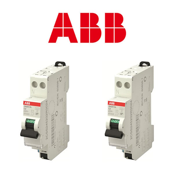 ABB - Lot de 2 disjoncteurs automatiques Ph+N raccordement Rapide 2A-4,5Ka-ABB - large