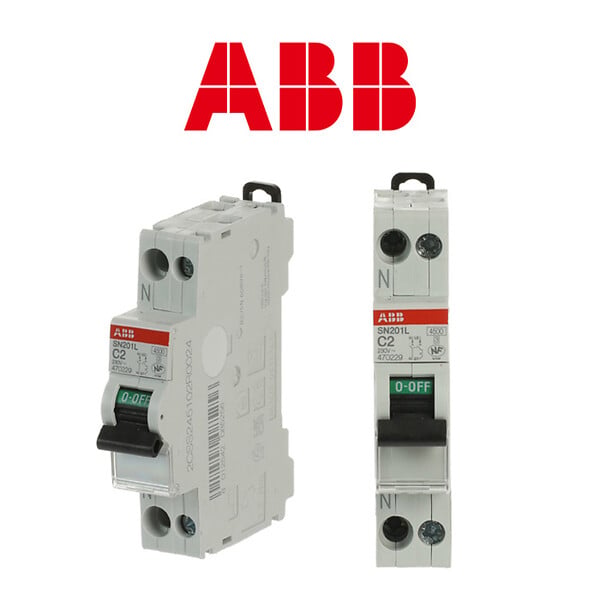 ABB - Lot de 2 disjoncteurs Ph+N raccordement Vis 2A-4,5Ka - Courbe C-ABB - large