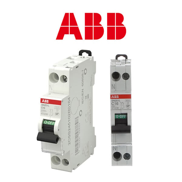 ABB - Lot de 10 disjoncteurs Ph+N raccordement Vis 16A-4,5Ka - Courbe  C-ABB - large