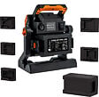 BATILEC - Projecteur de chantier 4000 lm + 5 adaptateurs 18-20V - AC/DC avec câble de 3 mètres - Compatible pour batterie Black & Decker, Bosch, Dewalt, Makita, Metabo, Milwaukee et Stanley - IP65 - vignette