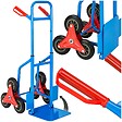 TECTAKE - Diable monte escalier 200 kg plateau pliable 6 roues étoile bleu en acier chariot transport escalier monte charge manuel 103x49x66 cm - vignette