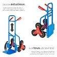 TECTAKE - Diable monte escalier 200 kg plateau pliable 6 roues étoile bleu en acier chariot transport escalier monte charge manuel 103x49x66 cm - vignette