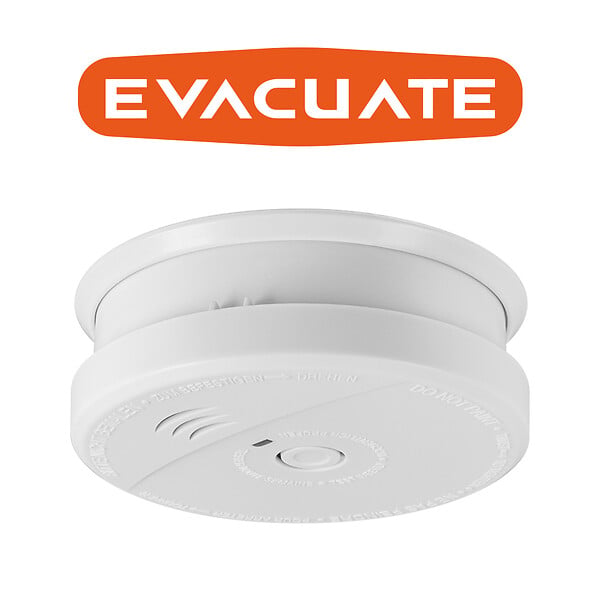 EVACUATE - Lot de 10 détecteurs de fumée NF avec supports aimantés de fixation-EVACUATE - large
