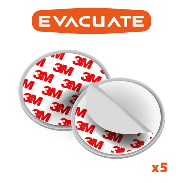 EVACUATE - Lot de 5 détecteurs de fumée NF autonomie 10 ans avec supports magnétiques-EVACUATE - large
