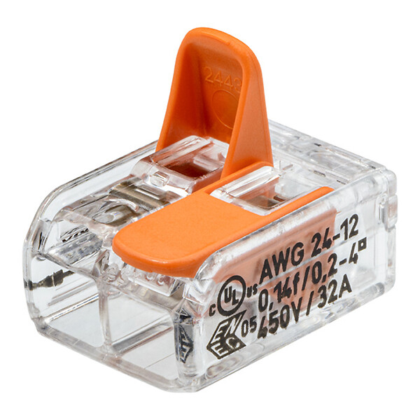 WAGO - Sachet de 3 bornes S221 2 entrées  fils souples et rigides 0.5 à 6mm² - large