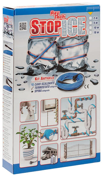 RAYTECH - Câble chauffant antigel extérieur 120 W – Kit Stop Ice avec régulation automatique - large