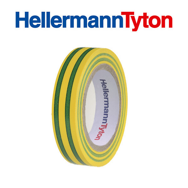 HELLERMANNTYTON - Lot de 10 rubans isolant de 10m et de largeur 15mm Vert et Jaune-HellermannTyton - large