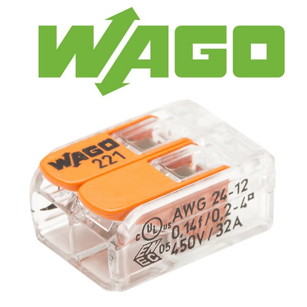 WAGO - Pot de 50 bornes de connexion automatique 2 entrées S221 - large