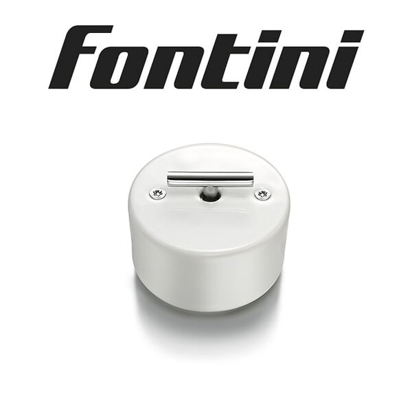 FONTINI - Va-et-vient metal chrome porcelaine blanche DO-FONTINI - large
