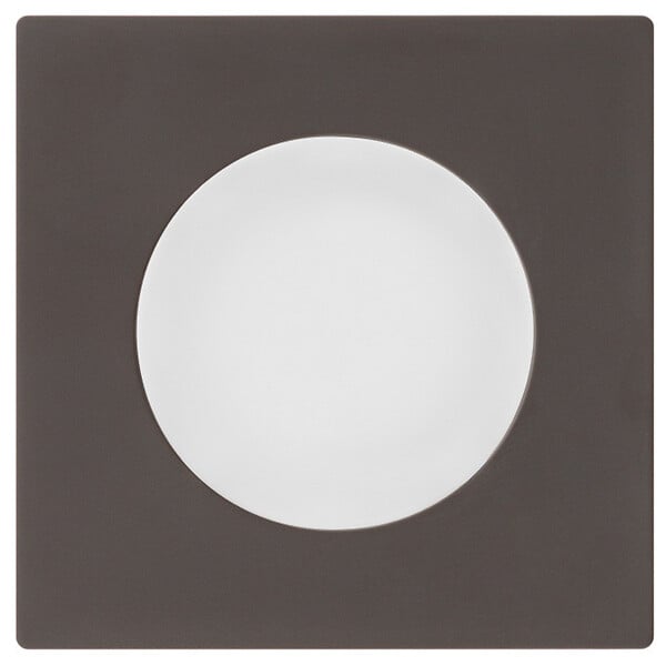 FONTINI - Obturateur blanc DOM + plaque simple taupe - large