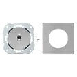 FONTINI - Bouton poussoir ALU avec manette chrome DOM et plaque simple métallisée gris – Design moderne et fonctionnalité élégante - vignette