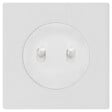 FONTINI - Double va-et-vient blanc avec manette blanc glossy DOM et plaque simple blanc – Gestion lumineuse double avec élégance et modernité - vignette