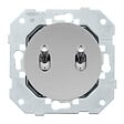 FONTINI - Double bouton poussoir ALU avec manette chrome DOM et plaque simple métallisée gris – Commande élégante et pratique pour un contrôle optimisé - vignette