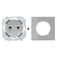 FONTINI - Double bouton poussoir ALU avec manette chrome DOM et plaque simple métallisée gris – Commande élégante et pratique pour un contrôle optimisé - vignette