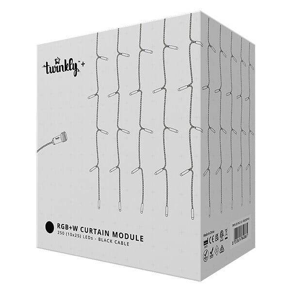 TWINKLY - Rideau Lumineux Connecté 1x2m IP65 - Fil Noir | Étanche, Intelligent et Idéal pour l'Extérieur-TWINKLY - large