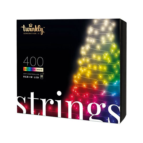 TWINKLY - Twinkly Strings Guirlande Lumineuse LED Contrôlée par Application avec 400 LED RVB + W- 32mètres. Fil Noir. Intérieur et Extérieur-TWINKLY - large