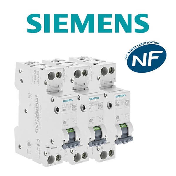 SIEMENS - Lot de 3 Disjoncteurs électriques phase + neutre 32A-SIEMENS - large