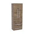 SWISS AQUA TECHNOLOGIES - Swiss Aqua Technologies Cube Way 60x163x33 cm armoire haute de salle de bain suspendue 2 tiroirs, 2 portes, décoration chêne Wellington (CUBE3CHV60DW) - vignette
