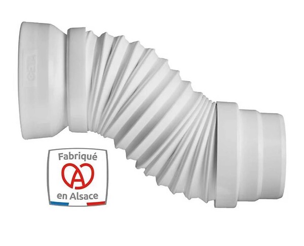 CETA - Raccord WC extensible MULTIDROIT - Extensibilité: 180-380mm - raccordement canalisation Ø 93 et 100 mm - large