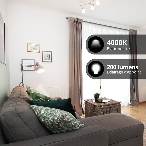 XANLITE - Lot de 3 ampoules LED capsule Xanlite G9, puissance 2W, flux 200 lm, lumière blanc naturel 4000 K, angle 300°, verre transparent, usage intérieur éclairage d’ambiance - large