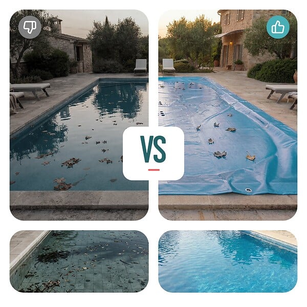 VOUNOT - Bache piscine rectangulaire en Polyethylene 160 gr/m2 8x14m Bleue foncé - large