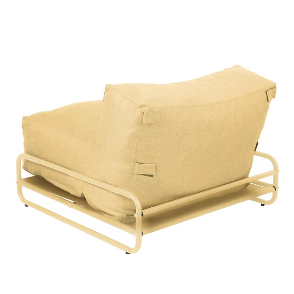 OVIALA - Chauffeuse pour salon de jardin modulable avec structure jaune clair  - Mixi - large