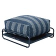 OVIALA - Pouf rayé pour salon de jardin modulable avec structure bleu pacific - Mixi - vignette