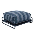OVIALA - Pouf rayé pour salon de jardin modulable avec structure bleu pacific - Mixi - vignette